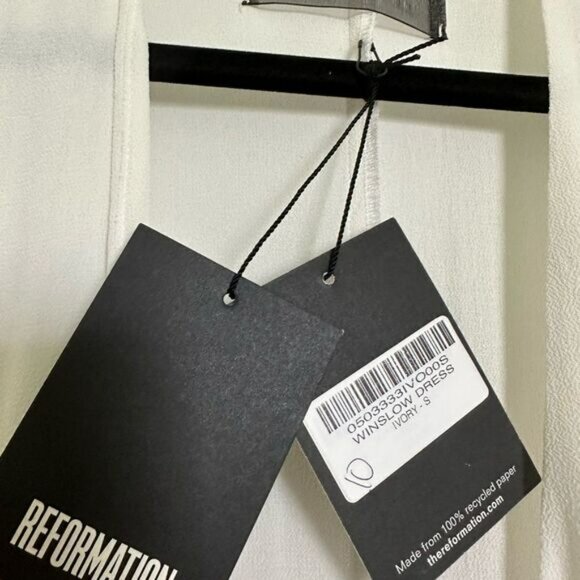 Reformation Winslow Wrap Dress, Adjustable, White/Ivory, Size Small NWT - Picture 9 of 11